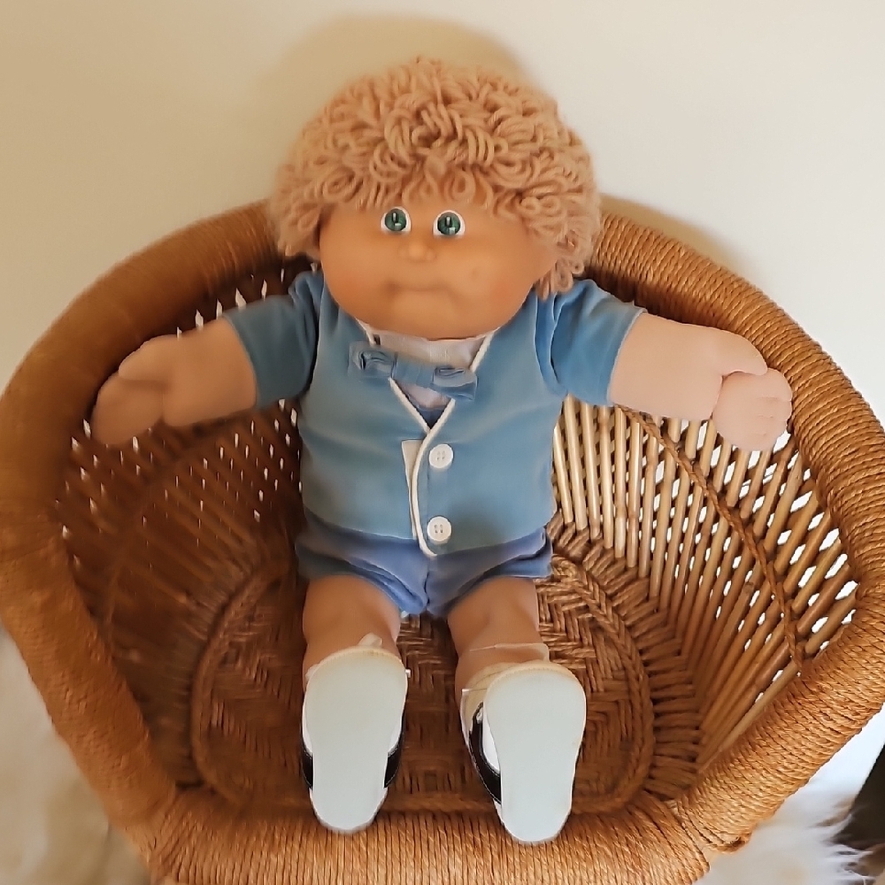 Vintage Cabbage Patch Kid Doll Blonde Blue Clothes Appalachian Coleco 1978-1982 - Picture 12 of 16